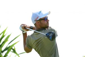 MUSCAT, OMAN - NOVEMBER 03:  Bernd Rithammer of Germany tees off on the 1st hole during day two of the NBO Golf Classic Grand Final at Al Mouj Golf on November 3, 2016 in Muscat, Oman.  (Photo by Tom Dulat/Getty Images)