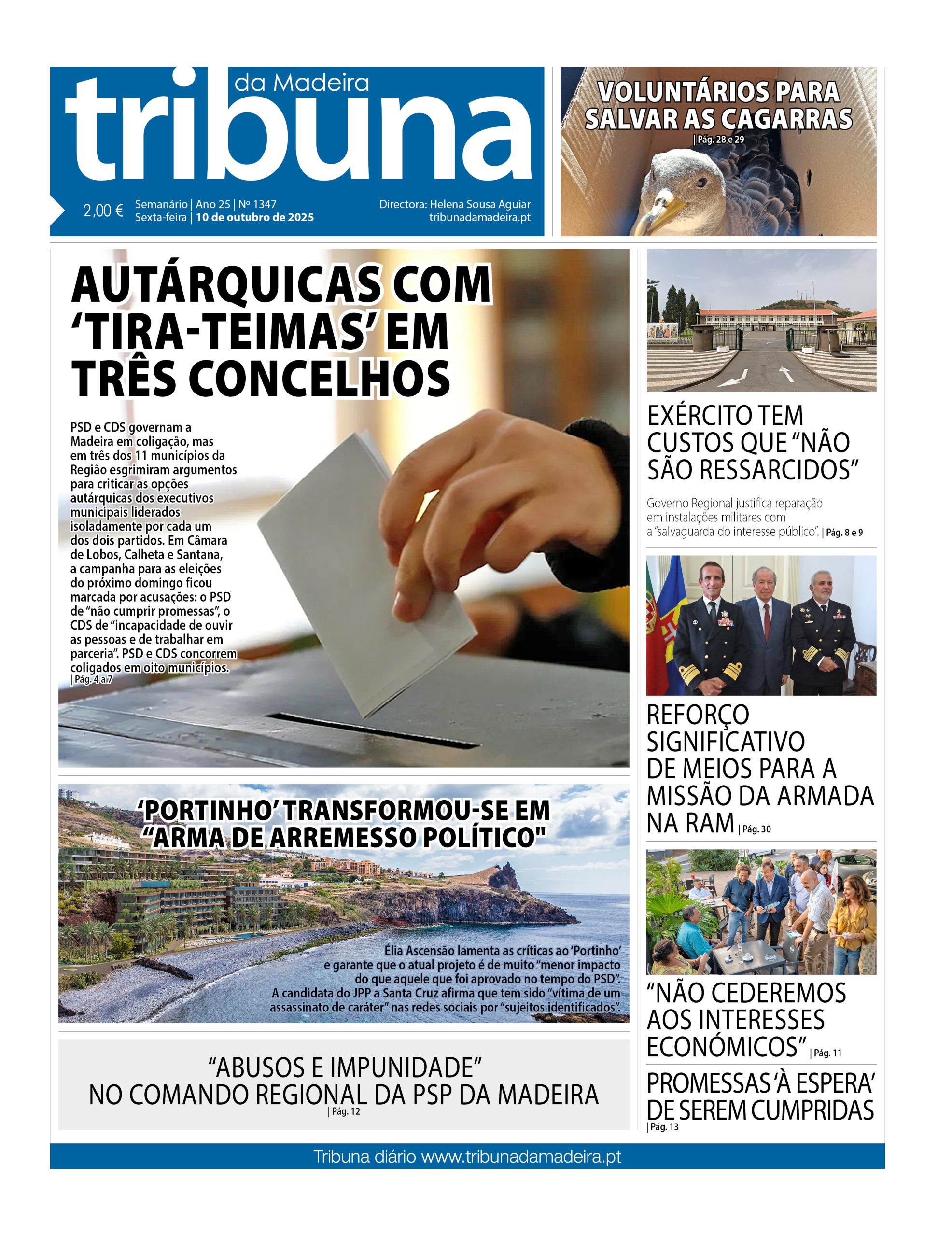 Capa do Semanário Tribuna da Madeira edição 1347