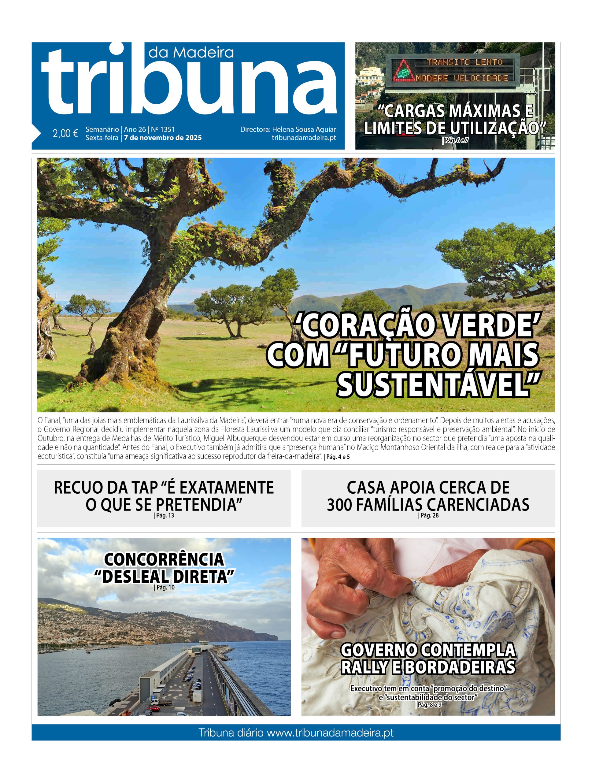 Capa do Semanário Tribuna da Madeira edição 1351