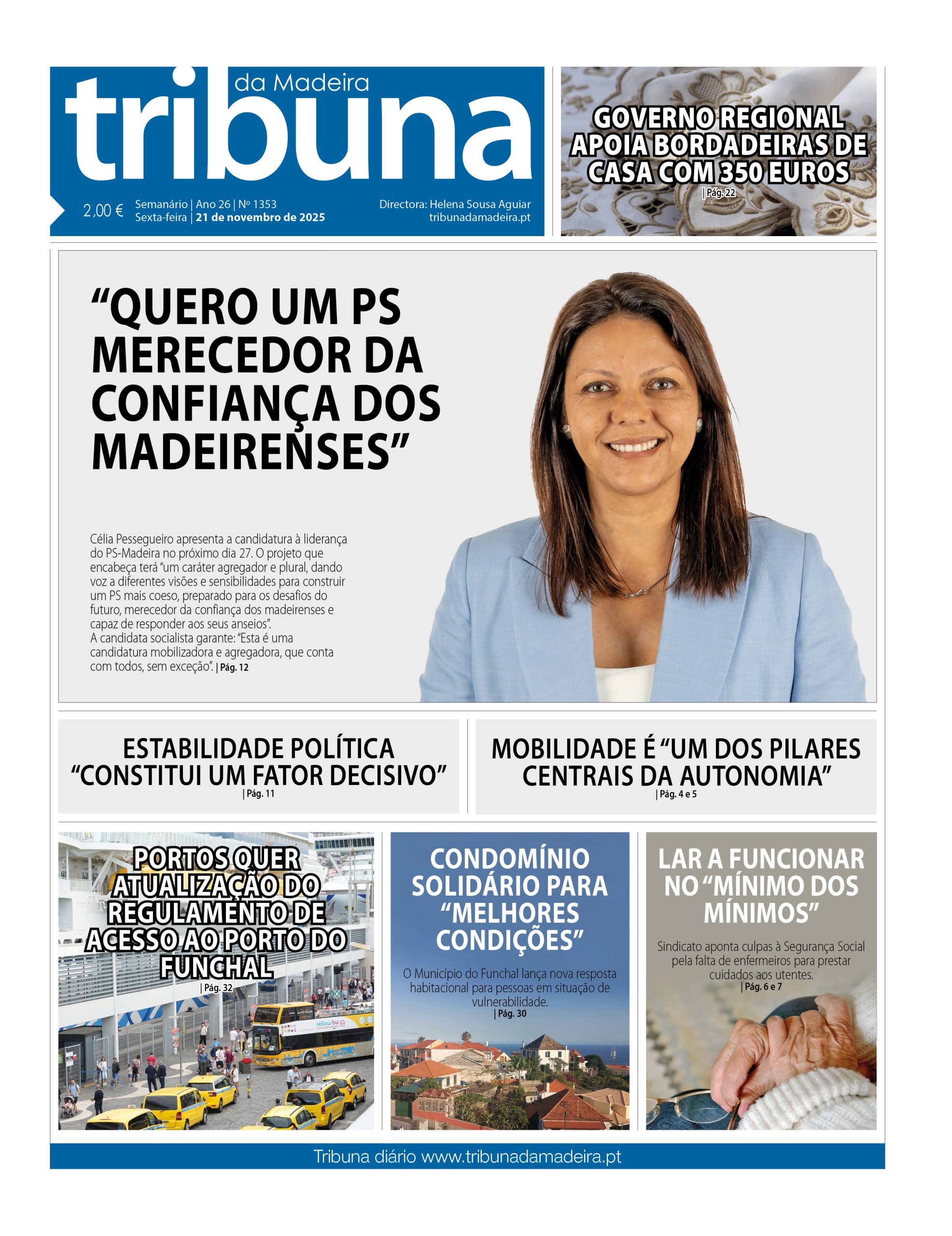 Capa do Semanário Tribuna da Madeira edição 1353