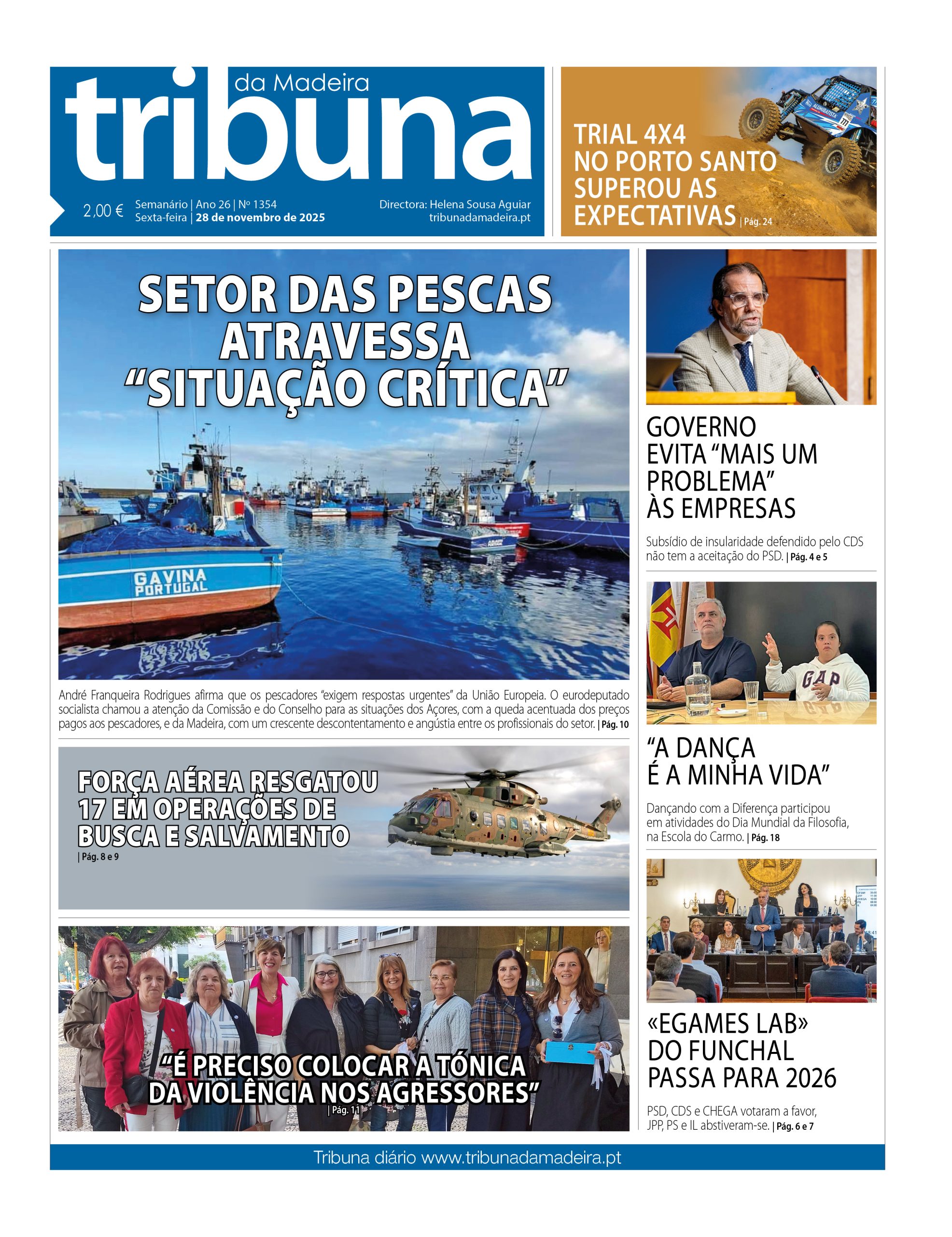 Capa do Semanário Tribuna da Madeira edição 1354