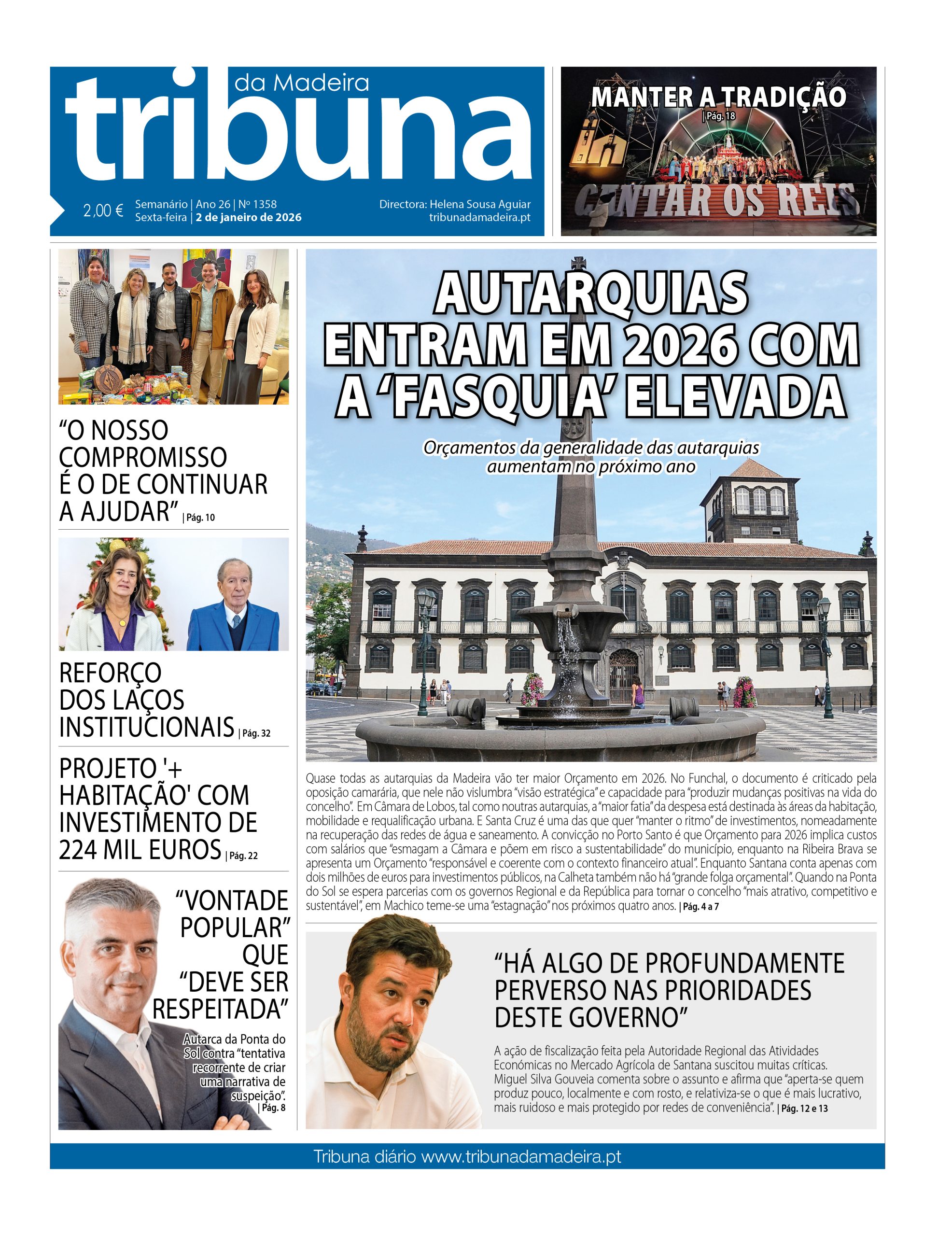 Capa do Semanário Tribuna da Madeira edição 1358