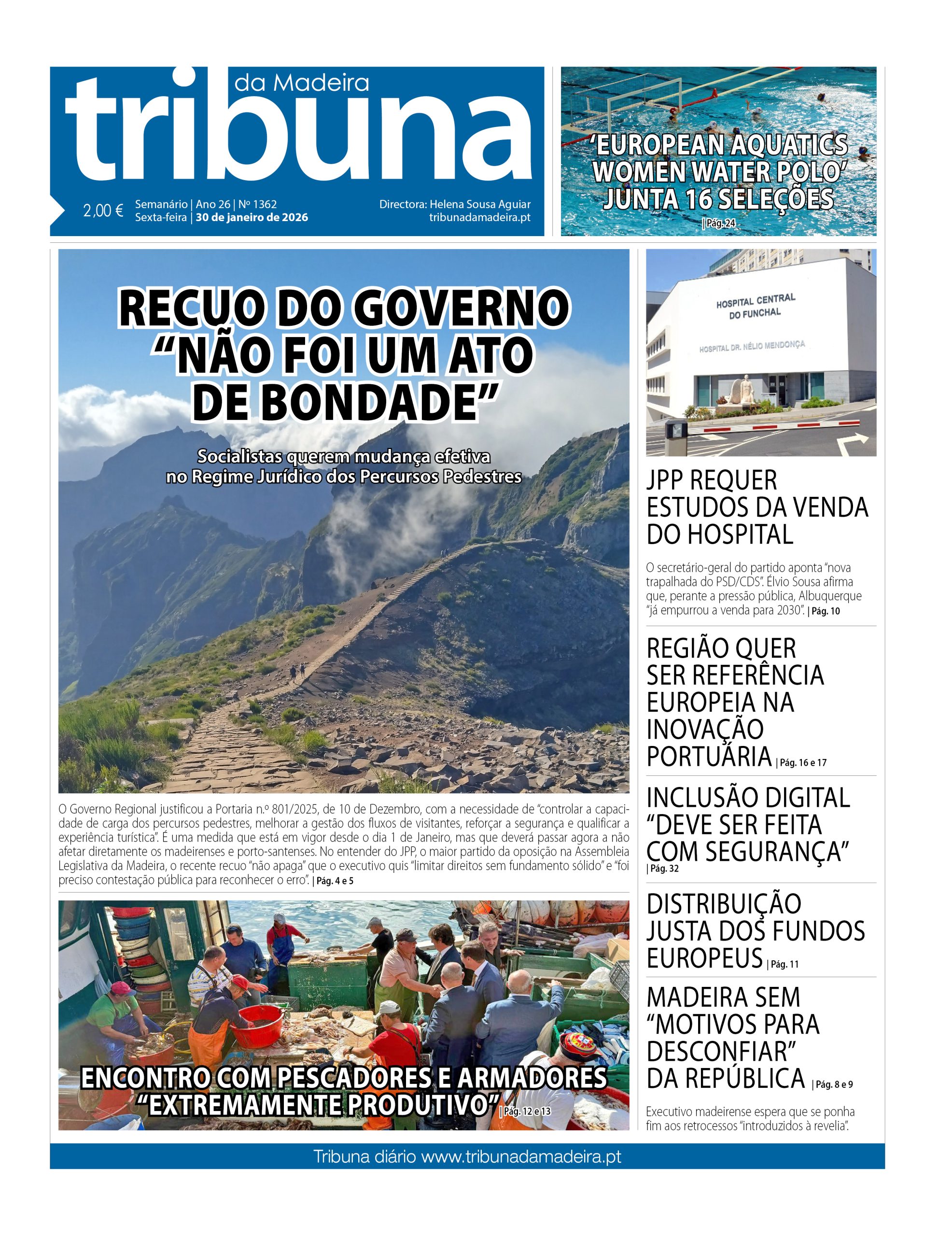Capa do Semanário Tribuna da Madeira edição 1362