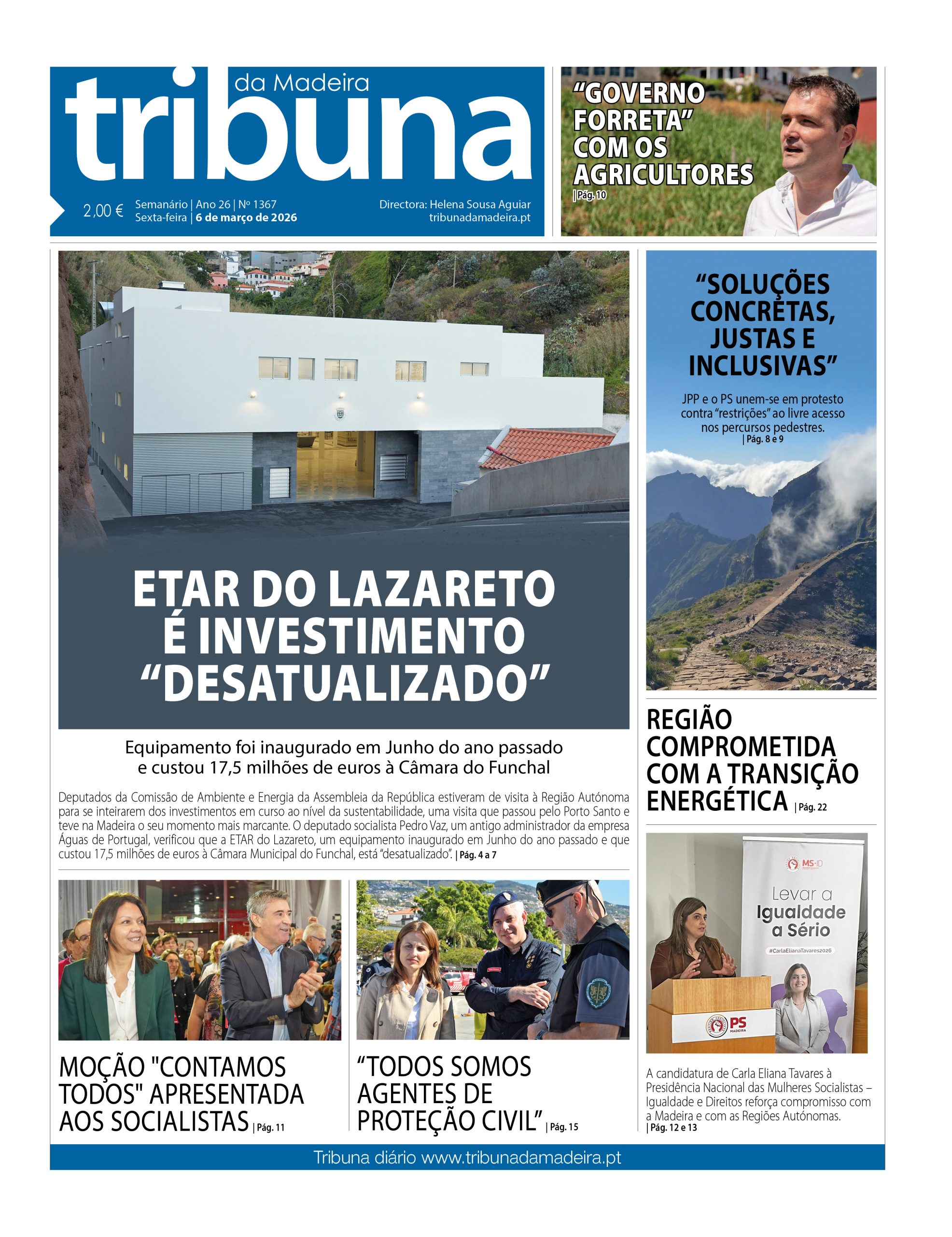 Capa do Semanário Tribuna da Madeira edição 1367