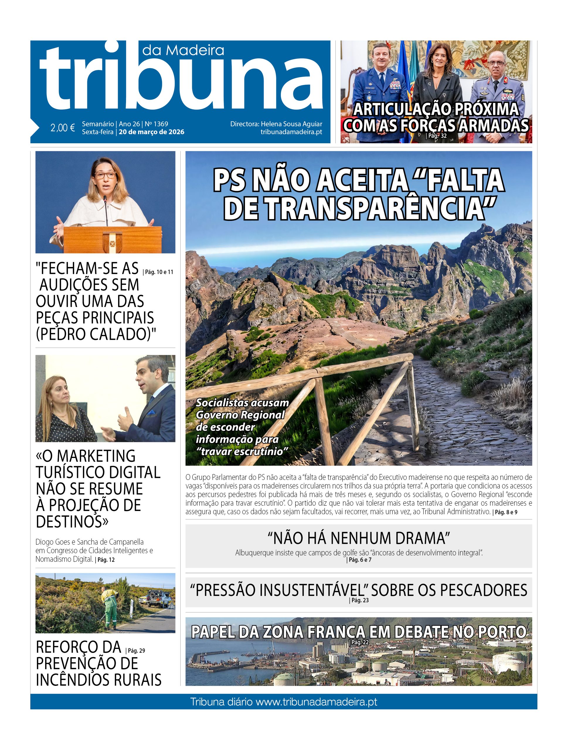 Capa do Semanário Tribuna da Madeira edição 1369