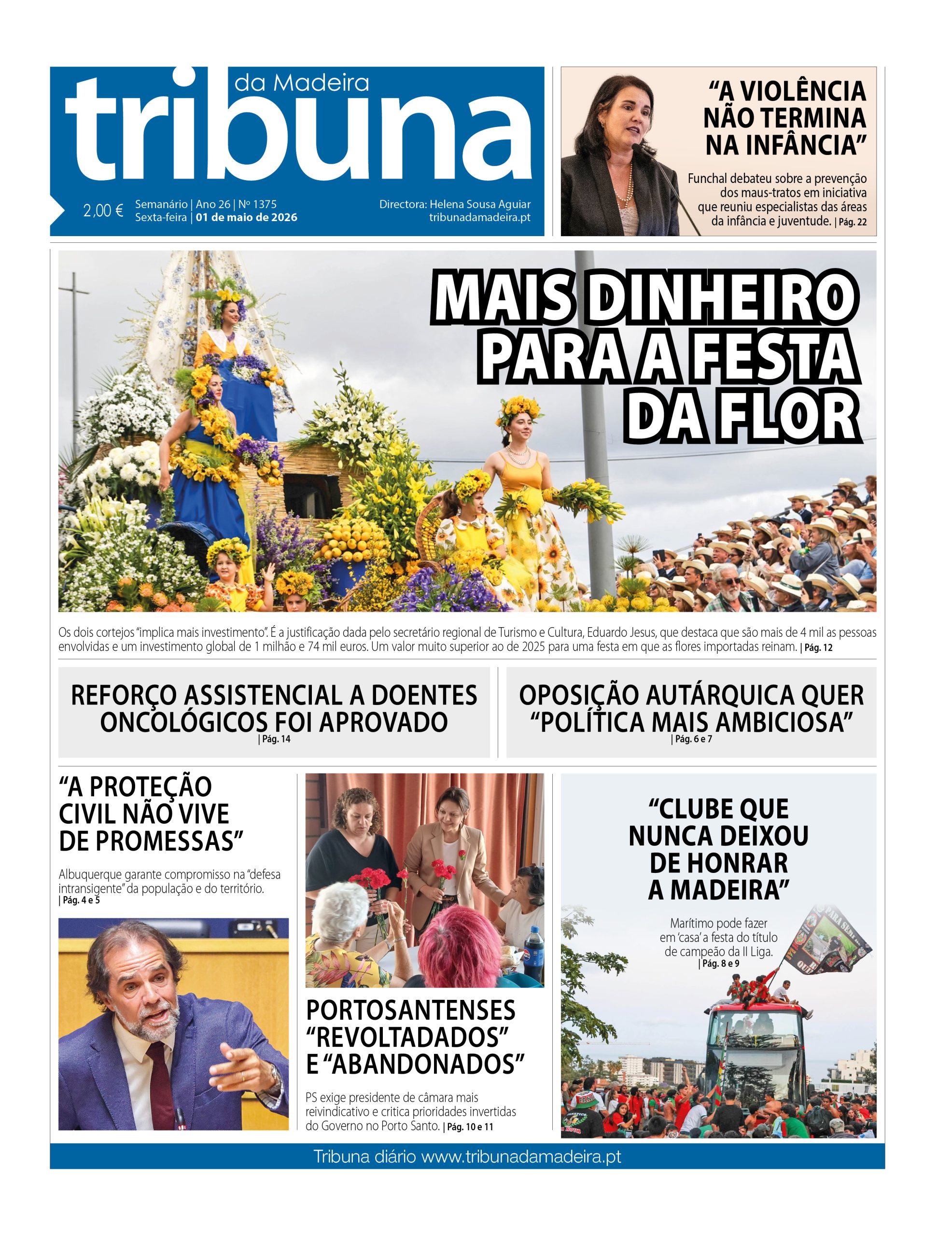 Capa do Semanário Tribuna da Madeira edição 1375