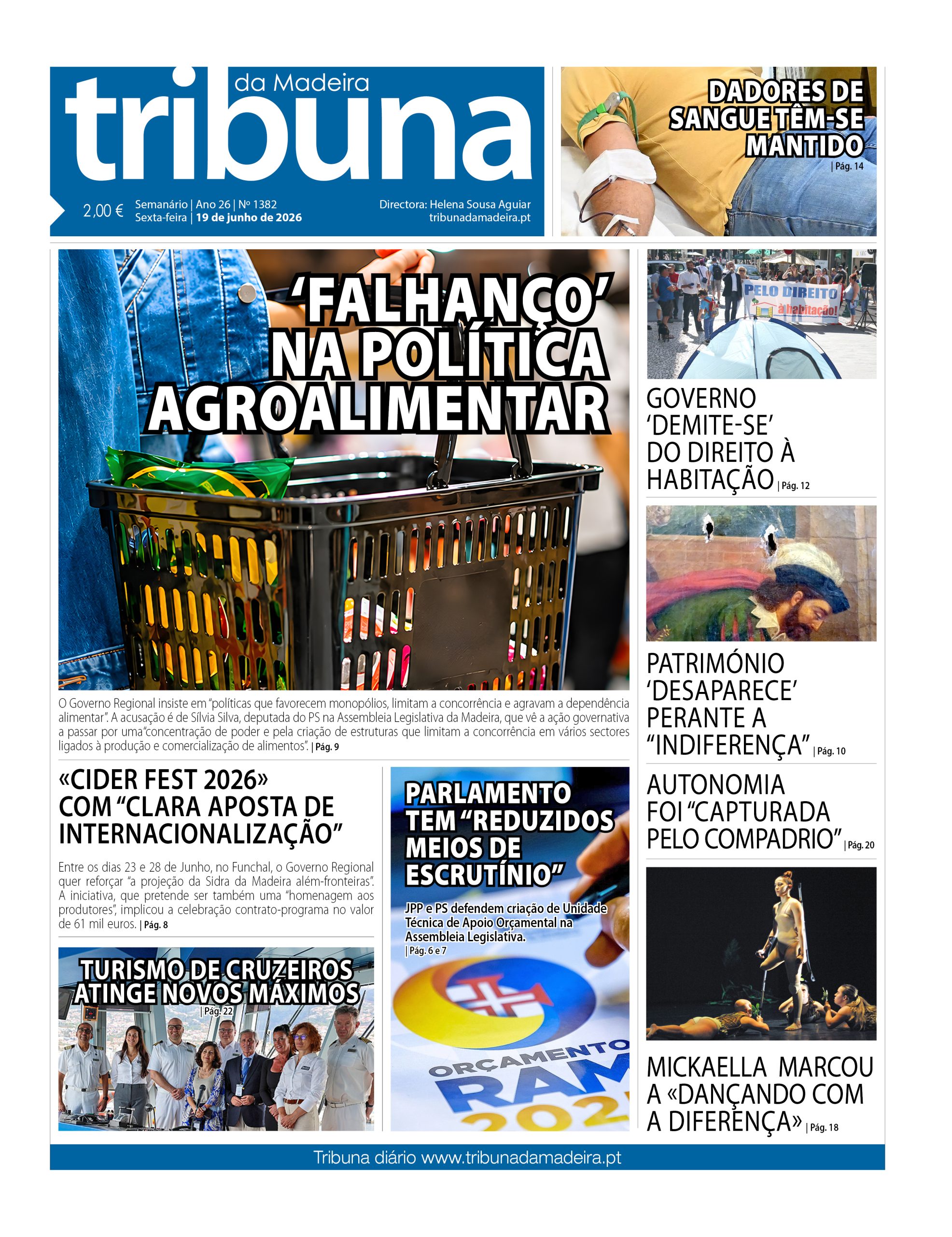 Capa do Semanário Tribuna da Madeira edição 1381