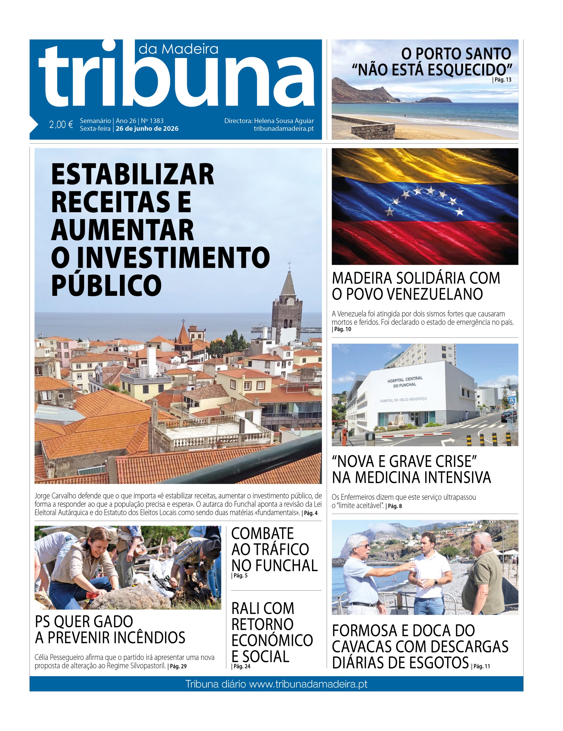 Capa do Semanário Tribuna da Madeira edição 1382