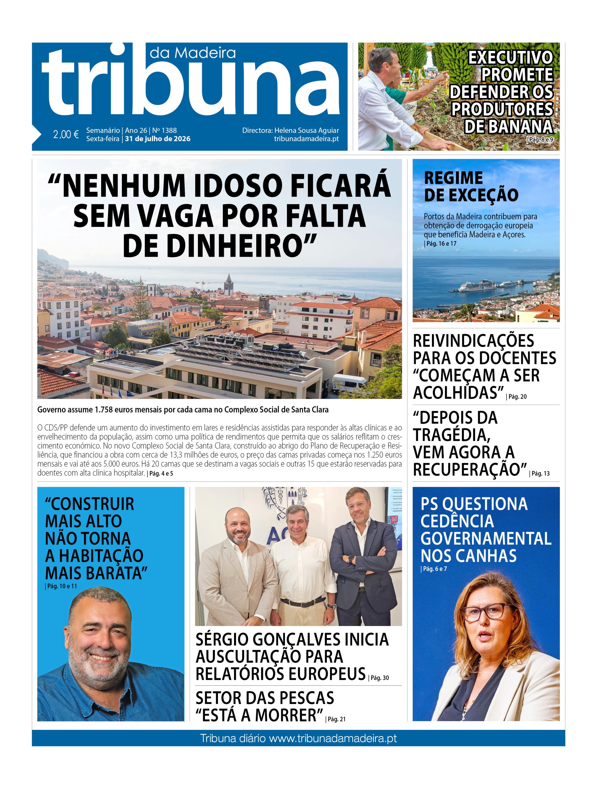 Capa do Semanário Tribuna da Madeira edição 1388