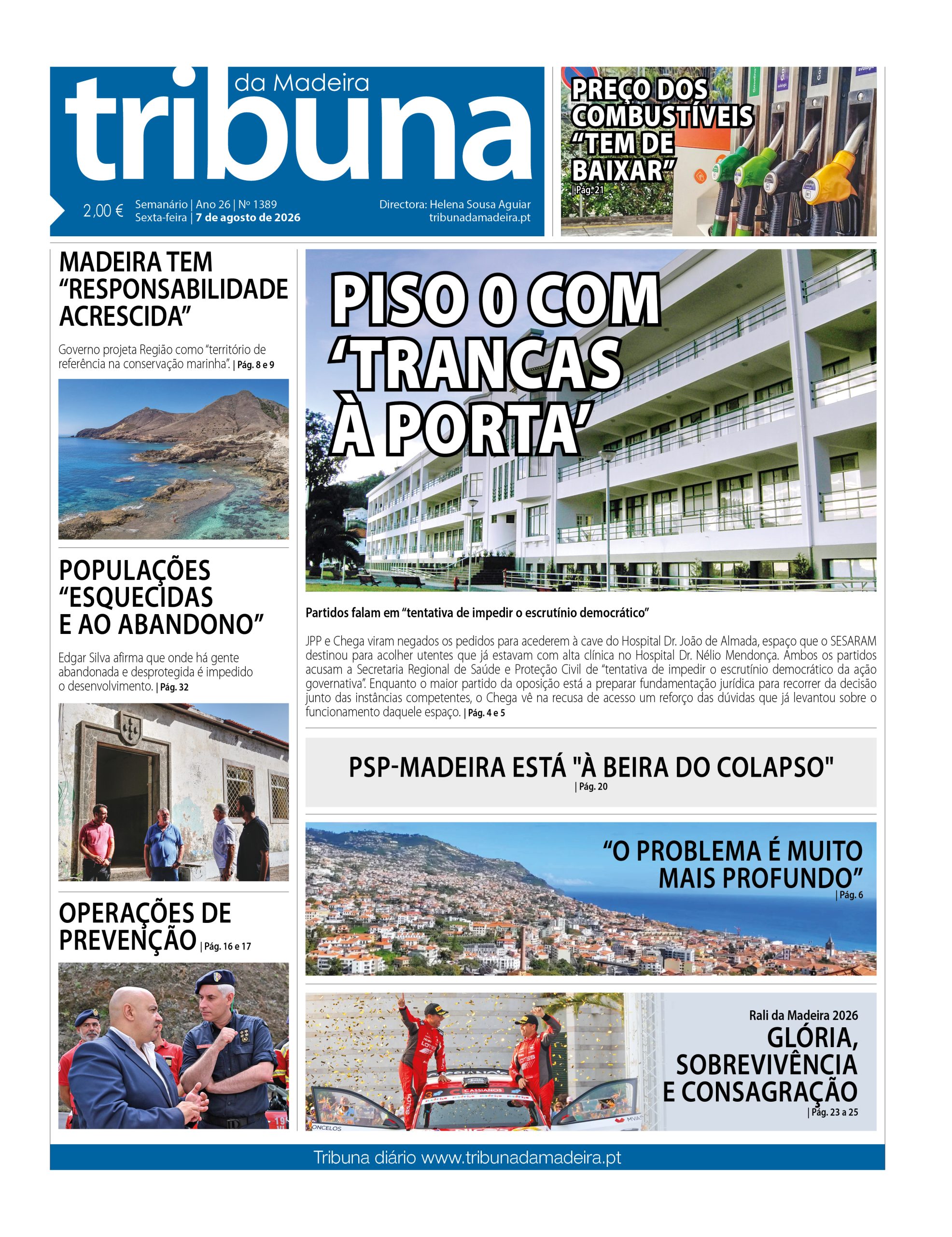 Capa do Semanário Tribuna da Madeira edição 1389