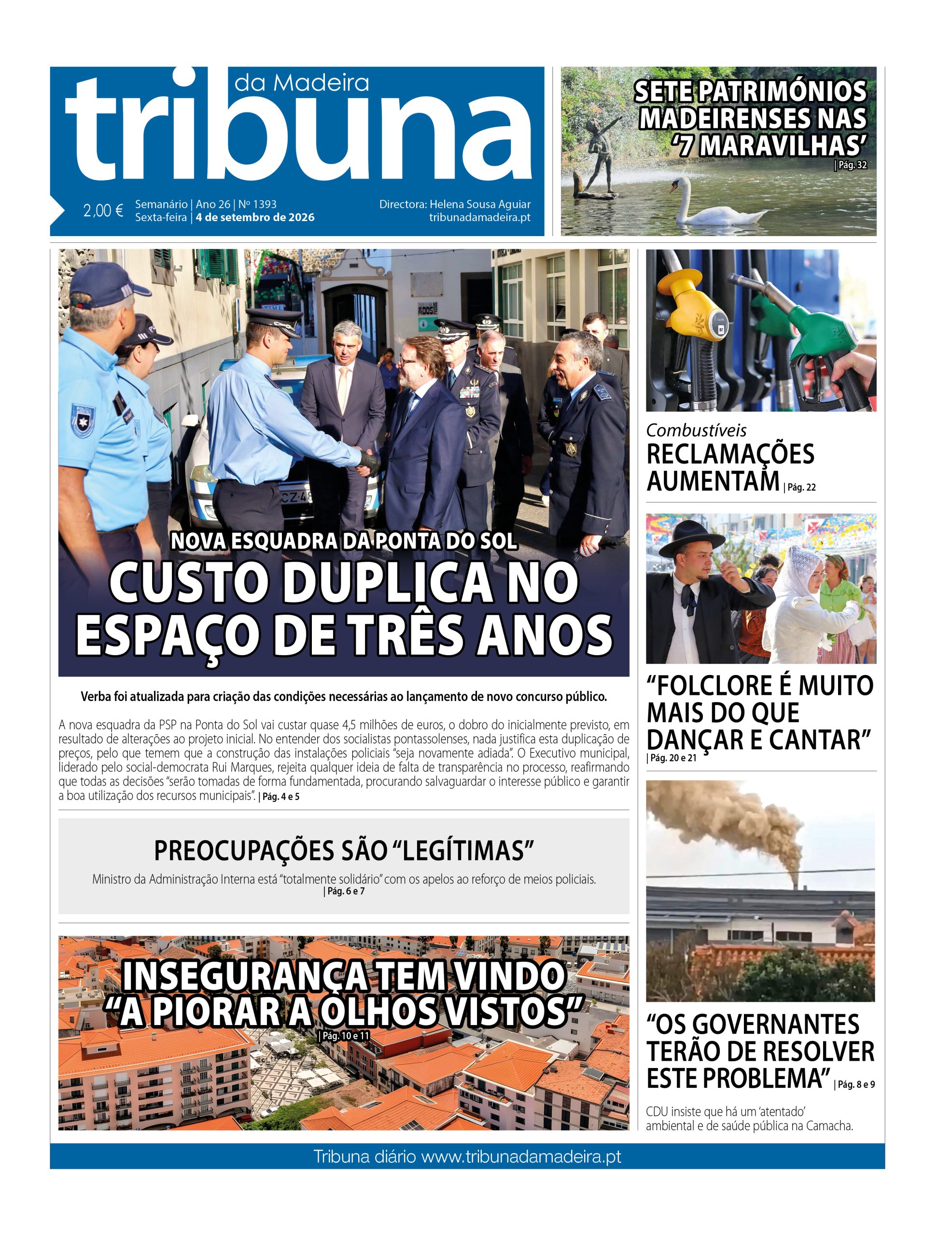 Capa do Semanário Tribuna da Madeira edição 1393