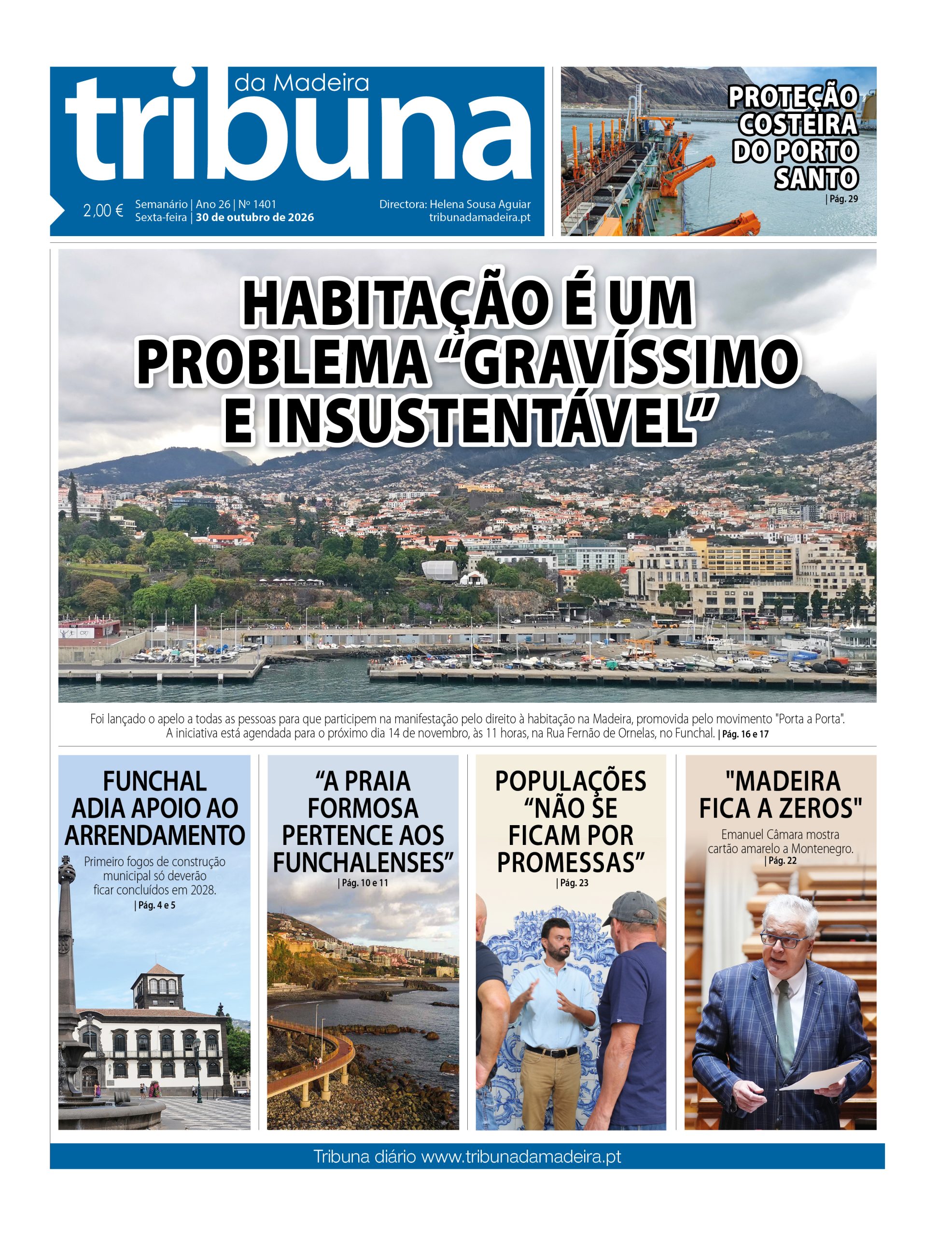 Capa do Semanário Tribuna da Madeira edição 1401